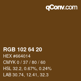 Color code: RGB 102 64 20 | qconv.com