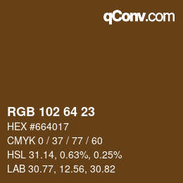 Color code: RGB 102 64 23 | qconv.com