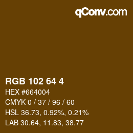 Color code: RGB 102 64 4 | qconv.com