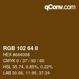 カラーコード: RGB 102 64 8 | qconv.com