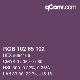Color code: RGB 102 65 102 | qconv.com