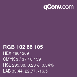 Código de color: RGB 102 66 105 | qconv.com