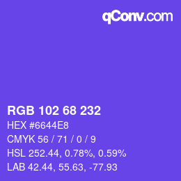 Color code: RGB 102 68 232 | qconv.com