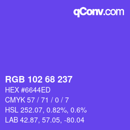 Color code: RGB 102 68 237 | qconv.com