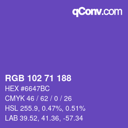 Color code: RGB 102 71 188 | qconv.com