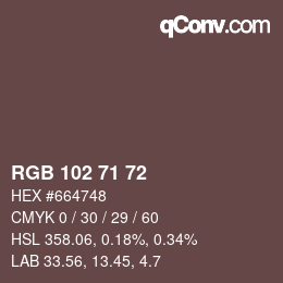 Color code: RGB 102 71 72 | qconv.com