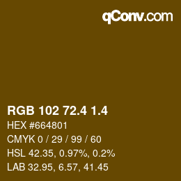 カラーコード: RGB 102 72.4 1.4 | qconv.com
