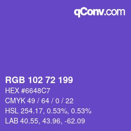 Color code: RGB 102 72 199 | qconv.com