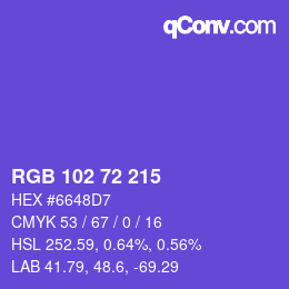 Color code: RGB 102 72 215 | qconv.com
