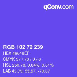 Color code: RGB 102 72 239 | qconv.com