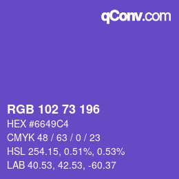 Color code: RGB 102 73 196 | qconv.com