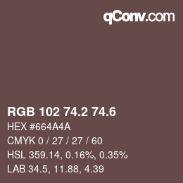 カラーコード: RGB 102 74.2 74.6 | qconv.com