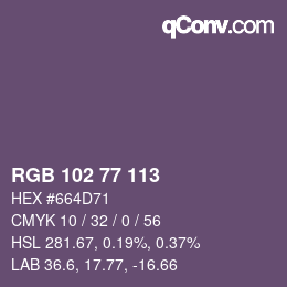 Farbcode: RGB 102 77 113 | qconv.com
