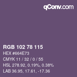 Color code: RGB 102 78 115 | qconv.com