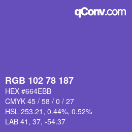 Color code: RGB 102 78 187 | qconv.com