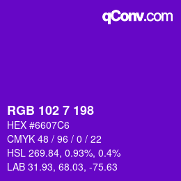 Color code: RGB 102 7 198 | qconv.com