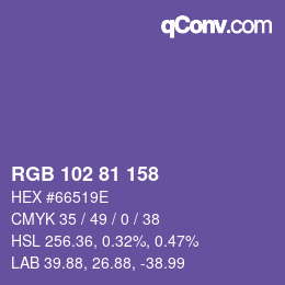 Farbcode: RGB 102 81 158 | qconv.com