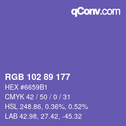 Color code: RGB 102 89 177 | qconv.com