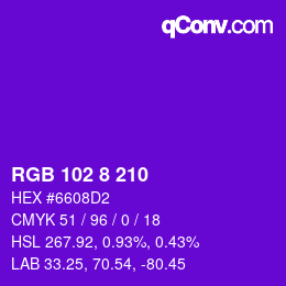 Código de color: RGB 102 8 210 | qconv.com