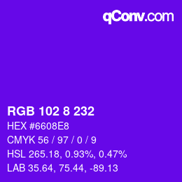 Código de color: RGB 102 8 232 | qconv.com