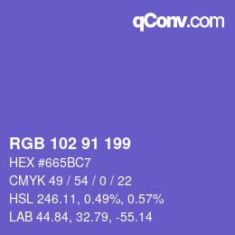 Farbcode: RGB 102 91 199 | qconv.com