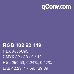 Color code: RGB 102 92 149 | qconv.com