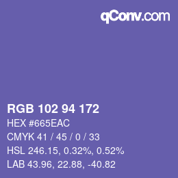 Color code: RGB 102 94 172 | qconv.com