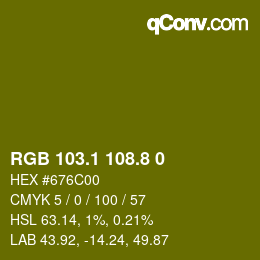 カラーコード: RGB 103.1 108.8 0 | qconv.com