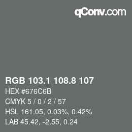 Color code: RGB 103.1 108.8 107 | qconv.com