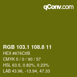 カラーコード: RGB 103.1 108.8 11 | qconv.com