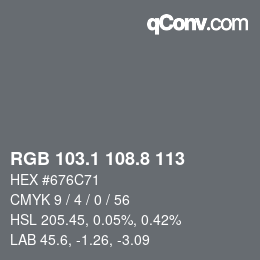 Color code: RGB 103.1 108.8 113 | qconv.com