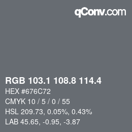 カラーコード: RGB 103.1 108.8 114.4 | qconv.com
