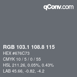 Color code: RGB 103.1 108.8 115 | qconv.com