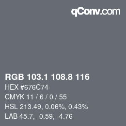 Color code: RGB 103.1 108.8 116 | qconv.com