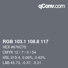 Color code: RGB 103.1 108.8 117 | qconv.com