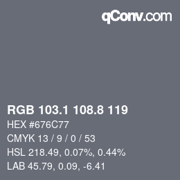 Color code: RGB 103.1 108.8 119 | qconv.com