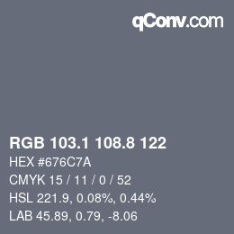 Color code: RGB 103.1 108.8 122 | qconv.com