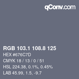 Color code: RGB 103.1 108.8 125 | qconv.com