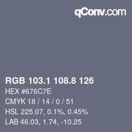 Color code: RGB 103.1 108.8 126 | qconv.com