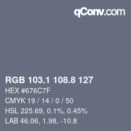 カラーコード: RGB 103.1 108.8 127 | qconv.com