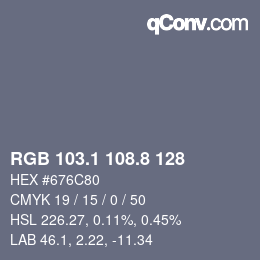 Color code: RGB 103.1 108.8 128 | qconv.com