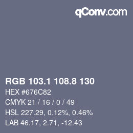 Color code: RGB 103.1 108.8 130 | qconv.com
