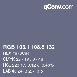 Color code: RGB 103.1 108.8 132 | qconv.com