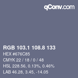 カラーコード: RGB 103.1 108.8 133 | qconv.com
