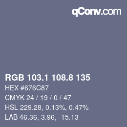 カラーコード: RGB 103.1 108.8 135 | qconv.com