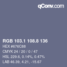 Color code: RGB 103.1 108.8 136 | qconv.com