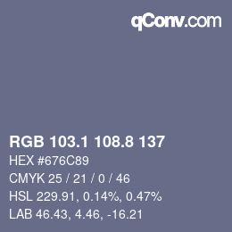 Color code: RGB 103.1 108.8 137 | qconv.com