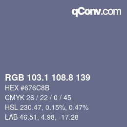 Color code: RGB 103.1 108.8 139 | qconv.com