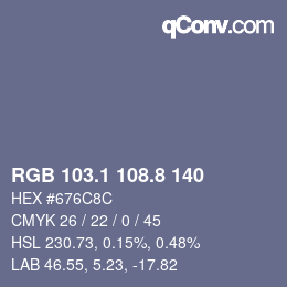 Color code: RGB 103.1 108.8 140 | qconv.com