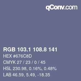 Color code: RGB 103.1 108.8 141 | qconv.com